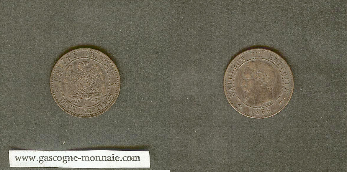 2 centimes Napoléon III 1856 A Paris SUP+